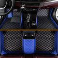 Customized Personalized car Floor mats, All-Weather Luxury car Floor mats, Waterproof and Anti Slip Leather car Floor mat Lining, 95% Customized car, Truck, and SUV Floor mats (Edge Blue)