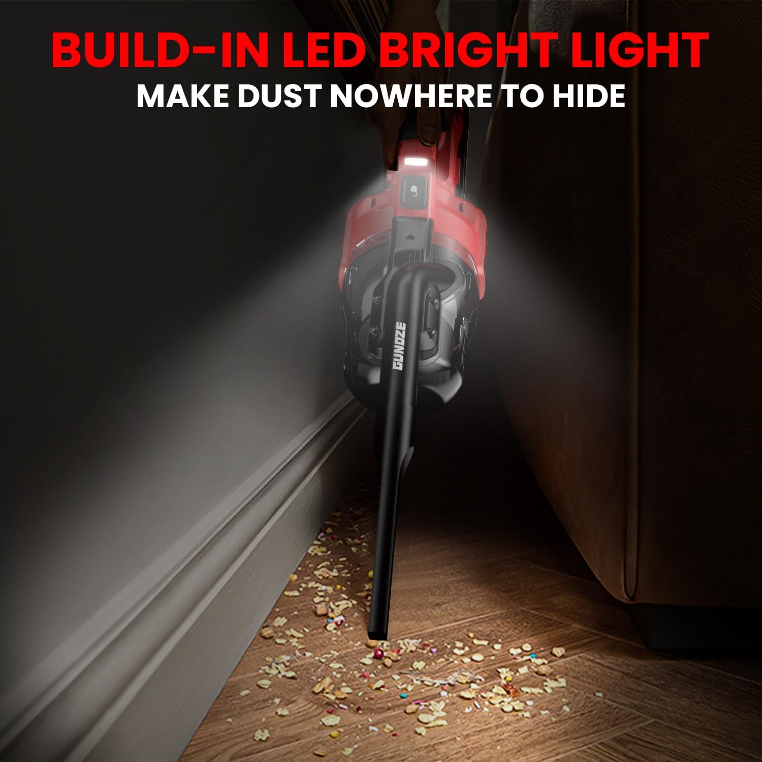 Cordless Vacuum for Milwaukee M18 Battery, 5 in 1 Handheld Electric Vacuum Cleaner with 500W Powerful Motor, 46 CFM Portable Hand Vacuum with 2 Filtration HEPA for Home, Floor, Carpet, Car (Tool Only)