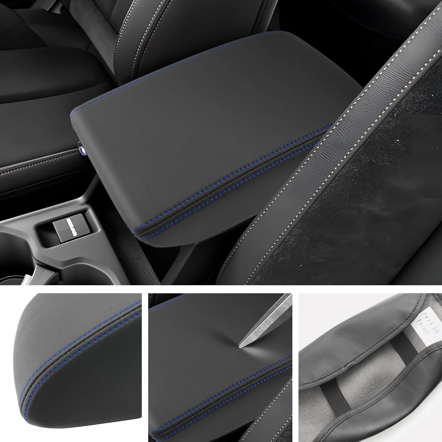 SXCY for Forester Accessories 2025 Armrest Cover for Forester 2025 Accessories 2025 Forester Center Console Cover 2025 Forester Middle Console Cover (Blue Line)