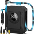 PAULINN Tire Inflator Air Compressor 12V DC Portable Air Pump 150 PSI for Car Tires, Auto Tire Pump with Digital Pressure Gauge, Auto Shutoff & LED Light for Cars, Motorcycles, Bikes & Balls, Black
