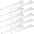 Ensenior 10 Pack Linkable Led Shop Light 4ft for Garage, 4400 High Lumens, 36W Equivalent 280W, 5000K Daylight, 48 Inch Utility shop led lights, Surface or Hanging Mount Fixtures, White, ETL Certified