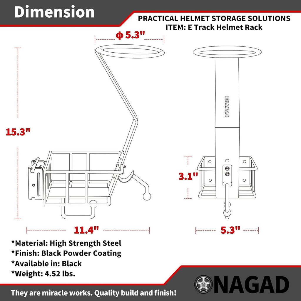 E Track Motorcycle Helmet Rack with Gloves Tray, E-Track Dirt Bike Bicycle Helmet Holder Display Hanger Storage Organizer Stand Hook, Motorcycle Etrack Accessories for Enclosed Trailer, Truck, Garage