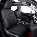 coverdream Custom Seat Covers Compatible with Select Toyota Camry Hybrid XLE,Hybrid XSE 2018 2019 2020 2021 2022 2023 Models - Leatherette (Black/Red,Full Set)