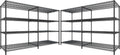 REIBII 81.5''W Storage Shelves 3680LBS Garage Shelving Heavy Duty 4 Tier Metal Shelving Unit Adjustable Wire Shelf and Storage Pantry Shelves for Kitchen Garage, 81.5Wx23.62Dx70.86H，Black, 2PCS