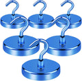 LOVIMAG Cruise Essentials, 150Lbs Cruise Door Magnets, Blue Magnet Hooks for Cruise Cabin Strong Magnetic Hooks for Hanging, Refrigerator, Celling -6 Pack