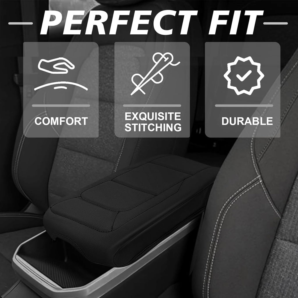 Muslogy Center Console Armrest Cover Compatible with GMC Terrain 2025 2026 Comfort Armrest Pad Arm Rest Cushion Vegan Leather Protector Regular Thick