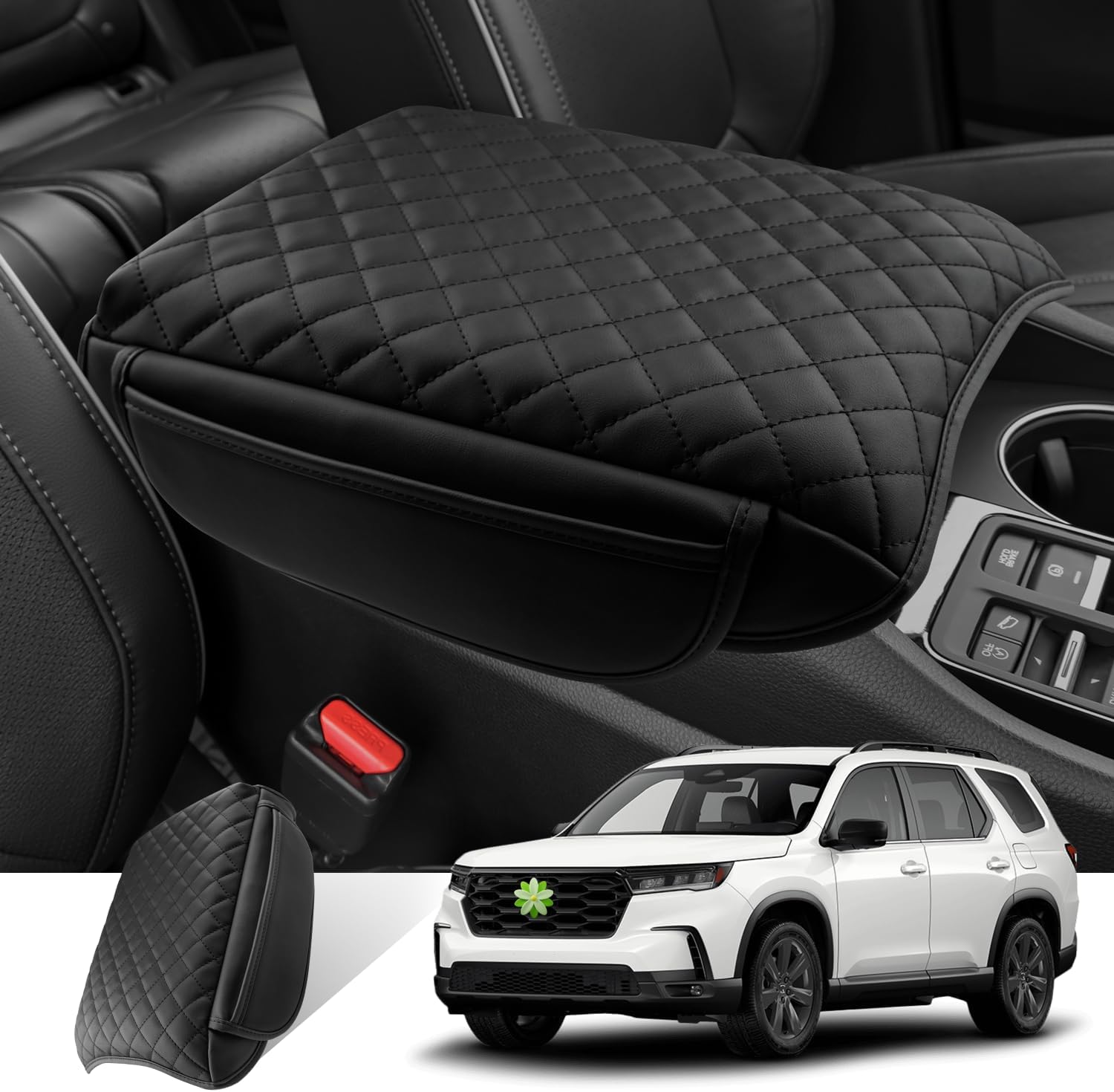 2026 Passport Armrest Cover for Honda Passport 2026 Accessories Thicken Soft & Comfy Center Console Cover Compatible with 2024-2026 Honda Passport TrailSport/RTL/TrailSport Elite & 2023-2025 Pilot