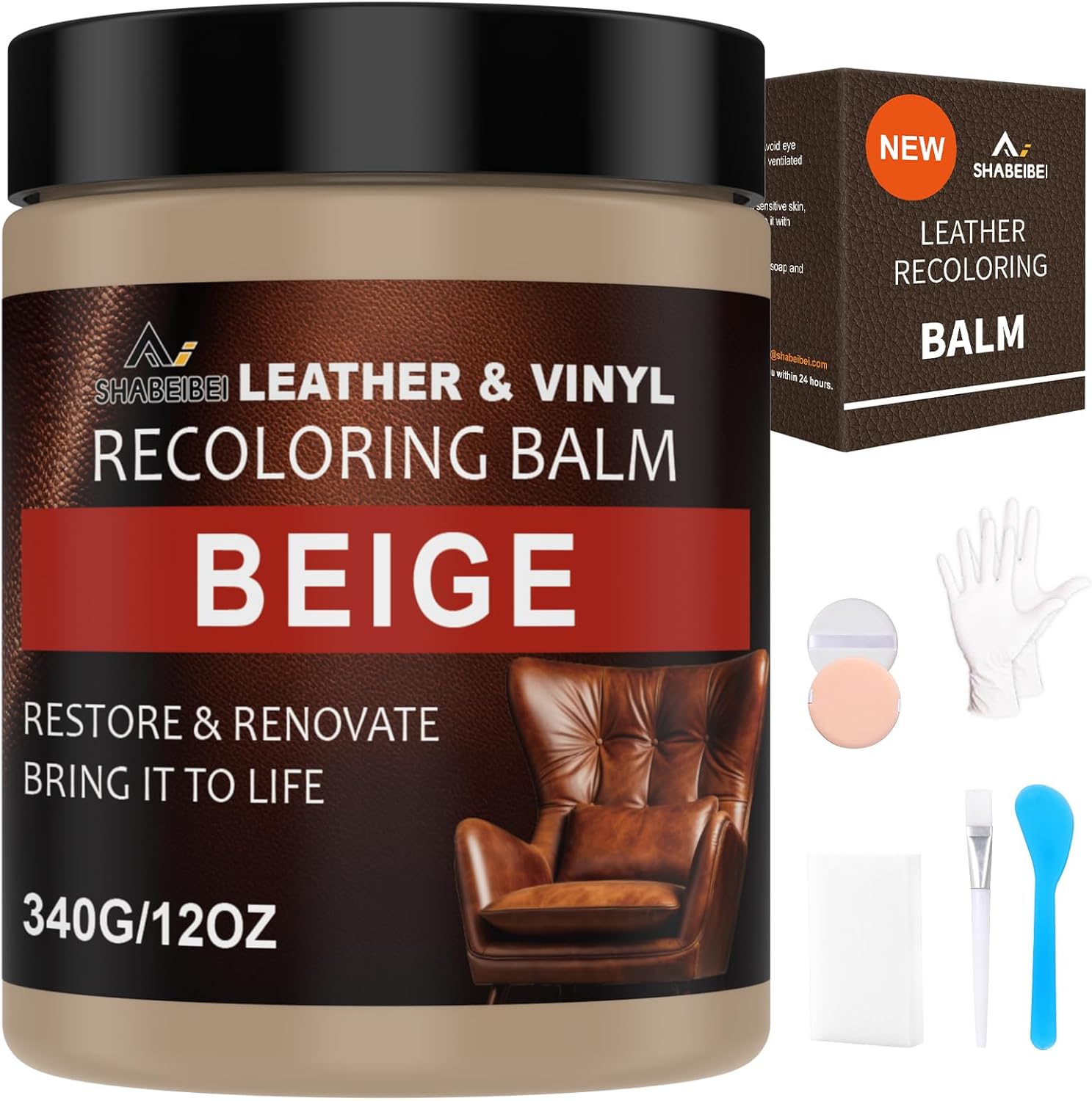 Leather Scratch Repair Balm-Leather Color Restorer for Couches Leather Scratch Remover for Carseat Boots Leather Couch Scratch Repair Couches (Beige)