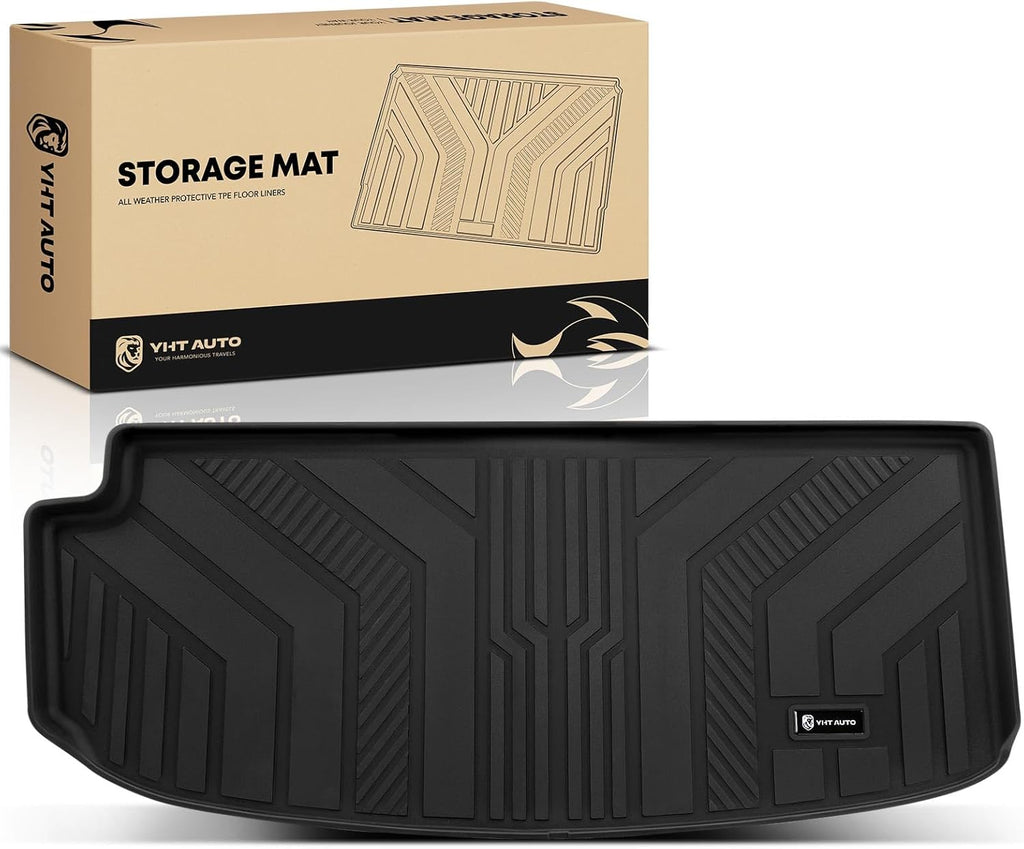 YHTAUTO Trunk Mat Compatible with Chevrolet Traverse 2018-2024, TPE All Weather Cargo Mats for Back of SUV Waterproof Anti-Slip Odorless Trunk Liner, Interior Car Accessories