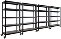 HOMEDANT House 5-Tier Metal Rolling Cart Shelf Rack Casters Heavy Duty Laminated Wheel Shelving Unit Adjustable Utility Storage Shelves Organizer Shelf Kitchen Garage 36.2" W x 16.5" D x 69.5" H 4Pack