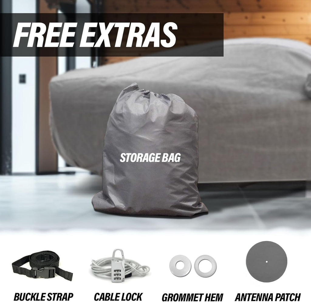 Supreme Full Car Cover - Semi Custom Fit for Chevrolet Tahoe 4-Door SUV (2007-2014) | All-Weather Protection: Waterproof, Dustproof, Windproof, UV-Resistant | Includes Accessories