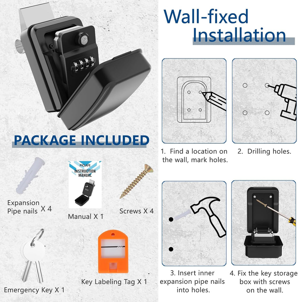 SL-591 Car Window Lock Box for Turo, Car Key Lock Box with Emergency Access Key Design, 4-Digit Combination Car Lock Box Fit for Ride Share, Turo, GetAround(New Version)