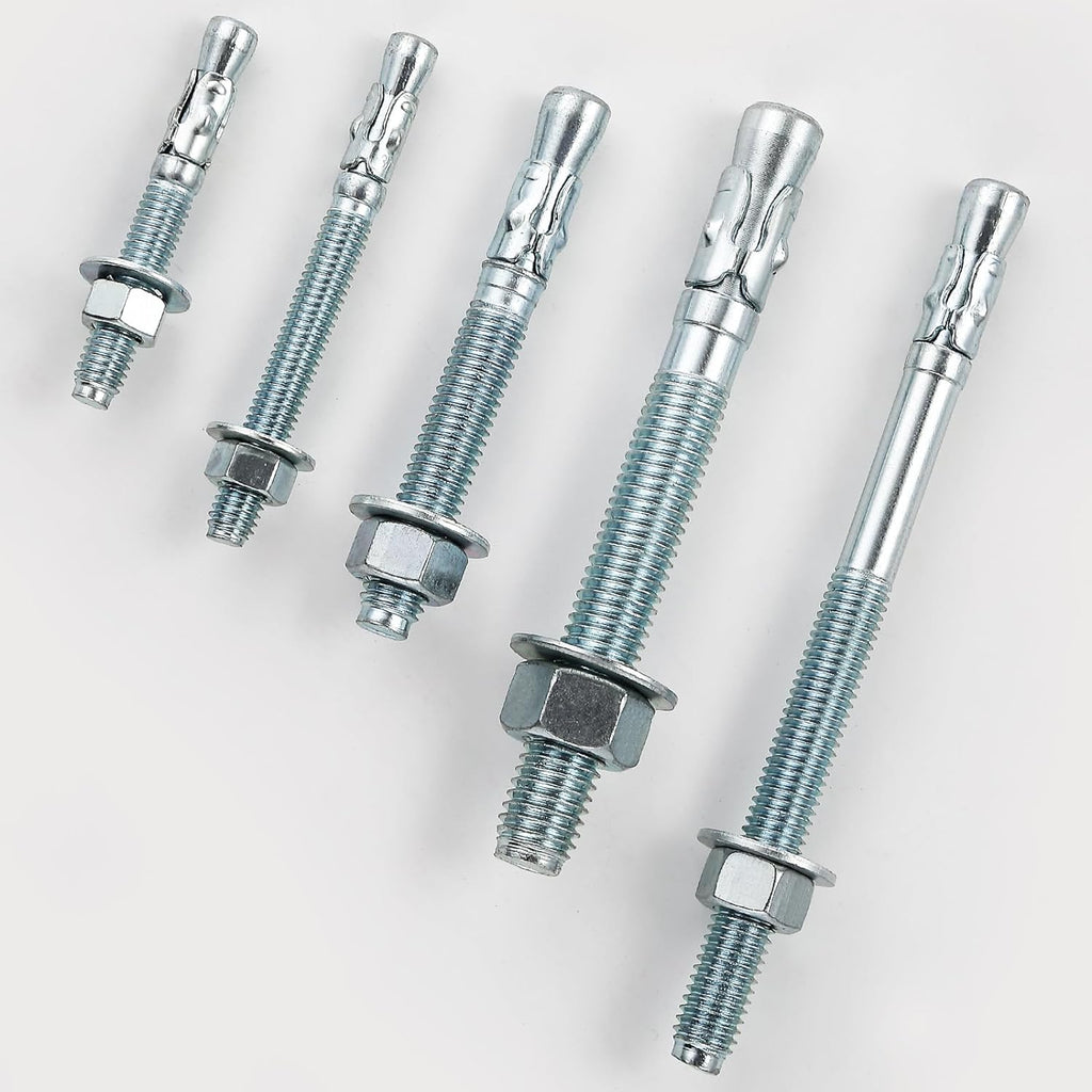 5/16x3" 100Pcs Inch Standard Fasteners for Heavy-Duty Zinc Wedge Anchors for Cement and Concrete