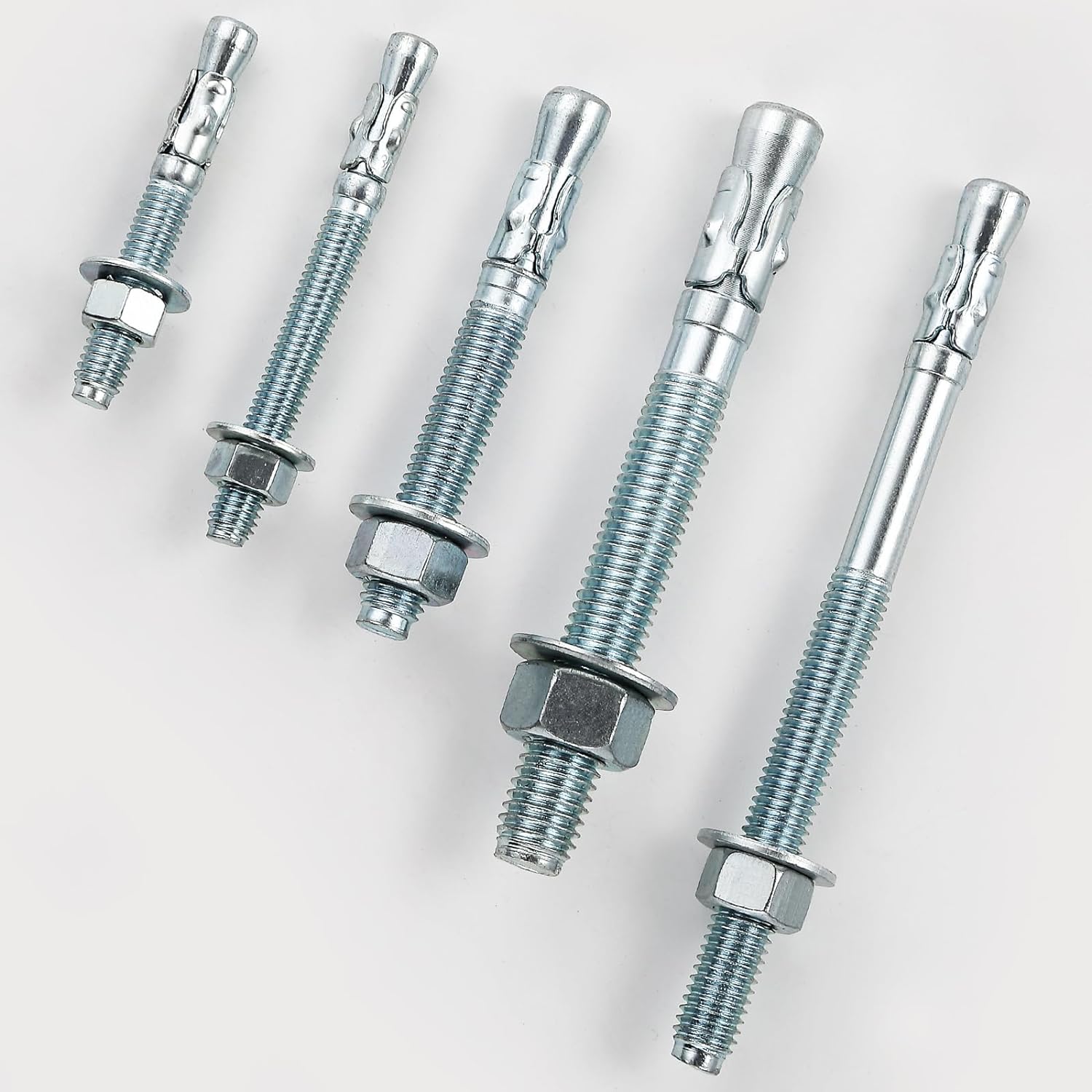 5/16x3" 100Pcs Inch Standard Fasteners for Heavy-Duty Zinc Wedge Anchors for Cement and Concrete