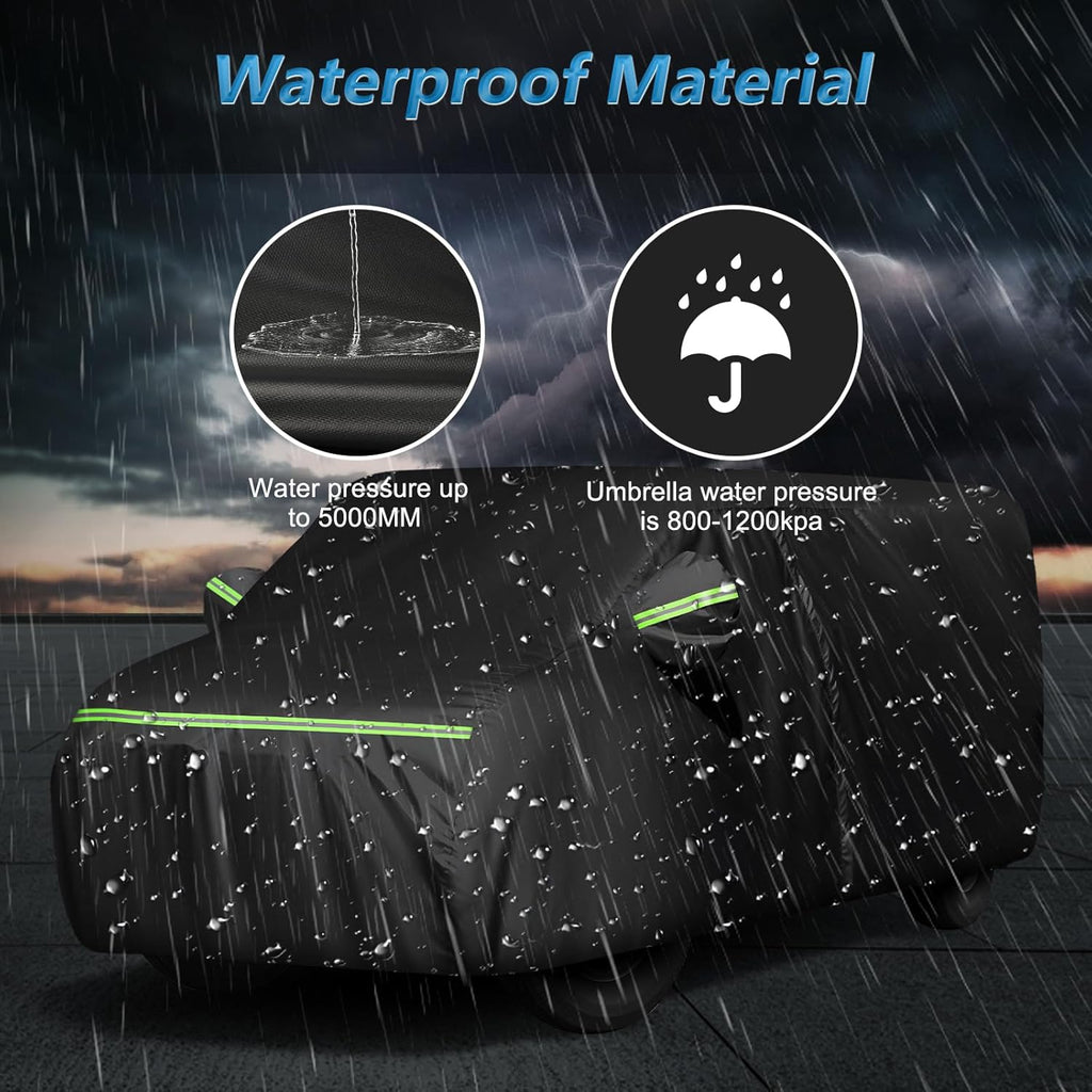 Car Cover for Express Van/GMC Savana Cargo Van 1500/2500/3500 1996-2025 (SWB), 420D Sun Heat Protection Outdoor Full Car Covers with Driver Side Zipper Windproof Heavy Duty Protection
