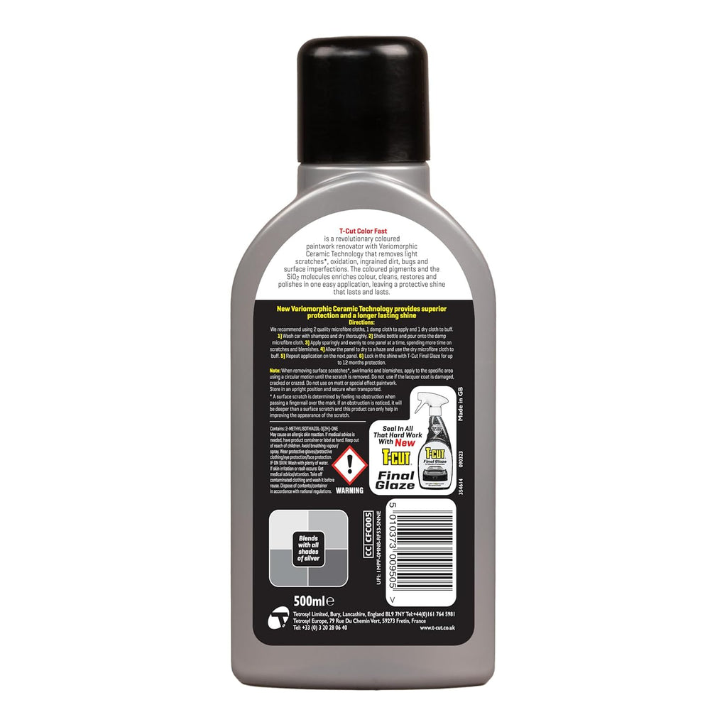 T-Cut Dark Silver Scratch Remover Color Fast Paintwork Restorer Car Polish, 13 Colors Available, 17 Fl Oz