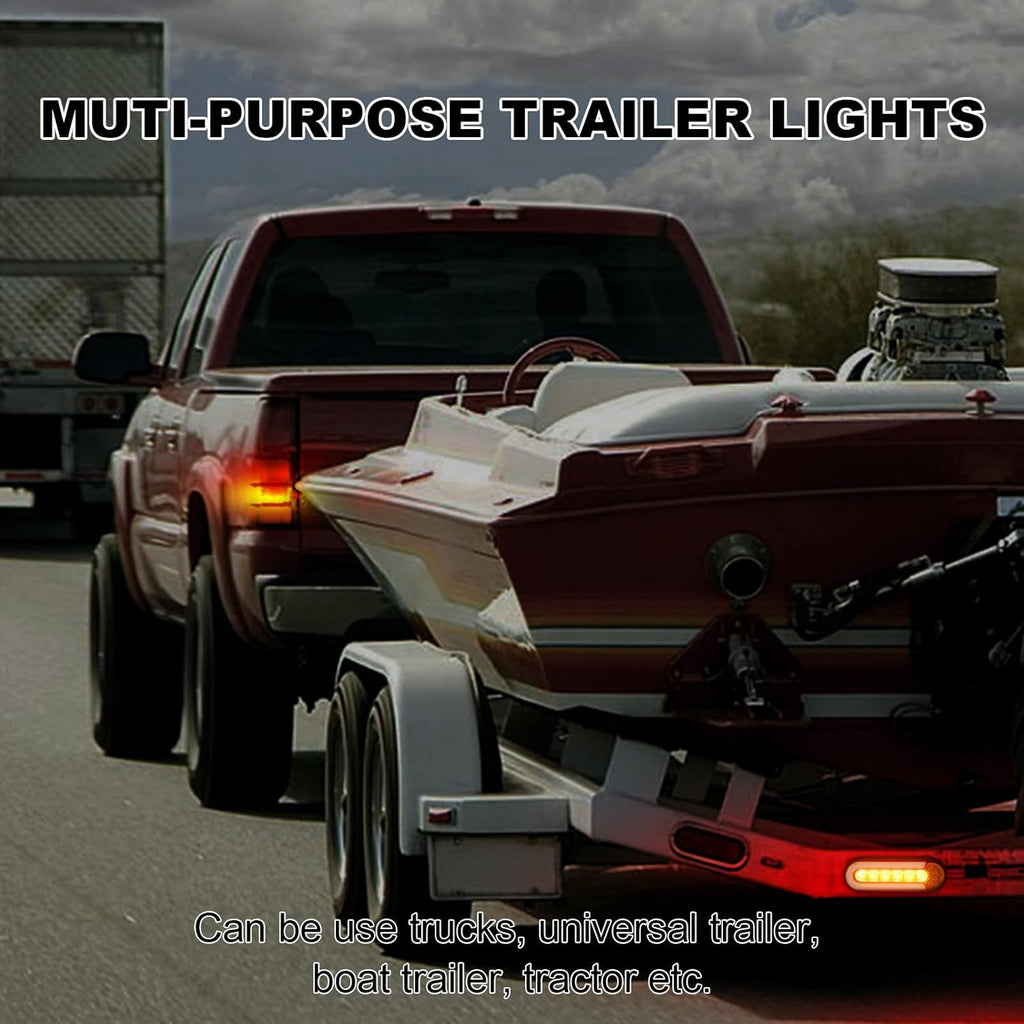 Agrieyes 6 Inch Oval LED Trailer Lights, Submersible Boat Trailer Light, with Brake, Turning Signal, Reverse Light, Backup Light, DOT Compliant