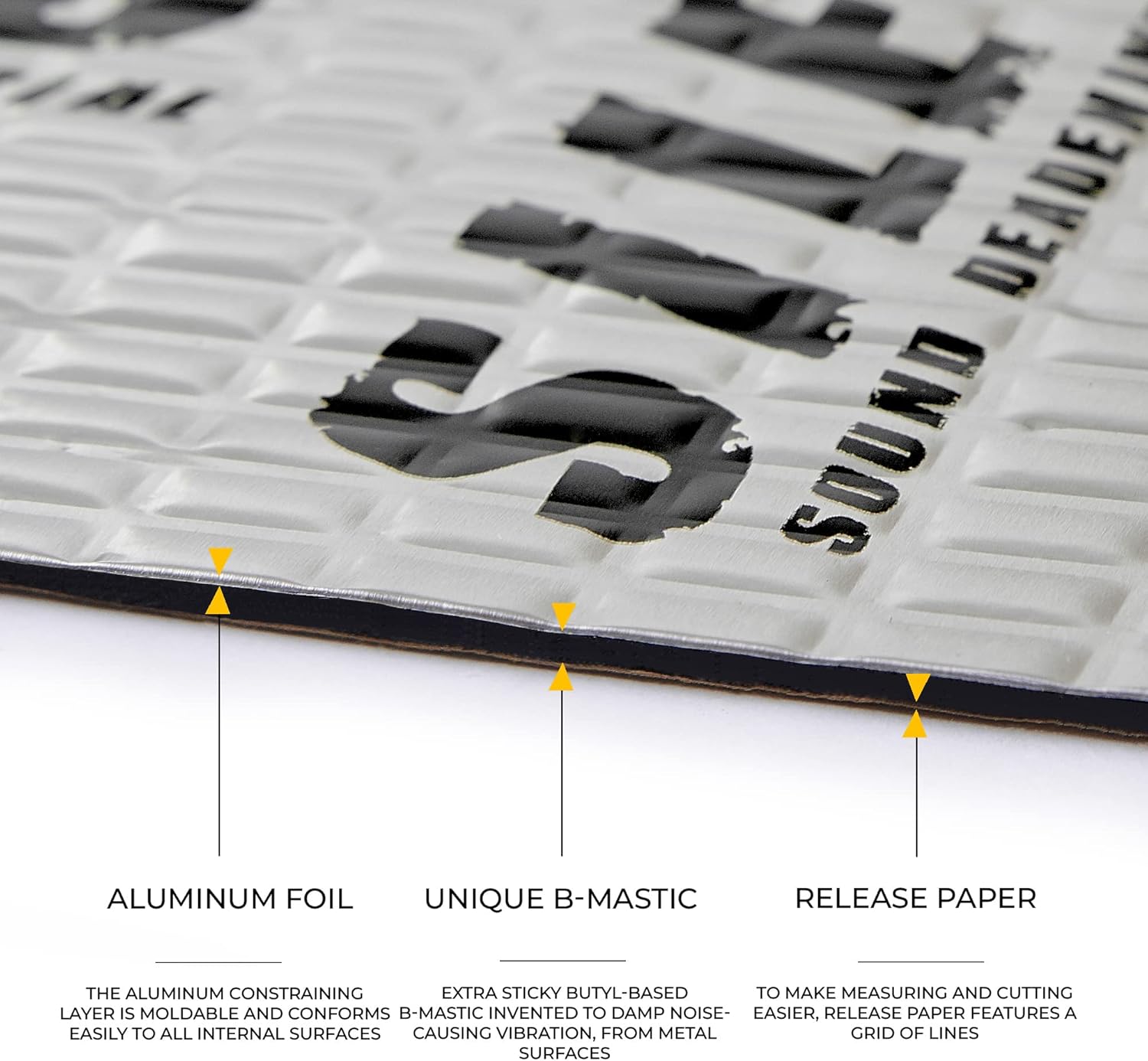 Siless 80 mil (2mm) Car Sound Deadening mat - Butyl Automotive Sound Deadener - Noise Insulation and Vibration Dampening Material 10 sqft (0.95 sqm)