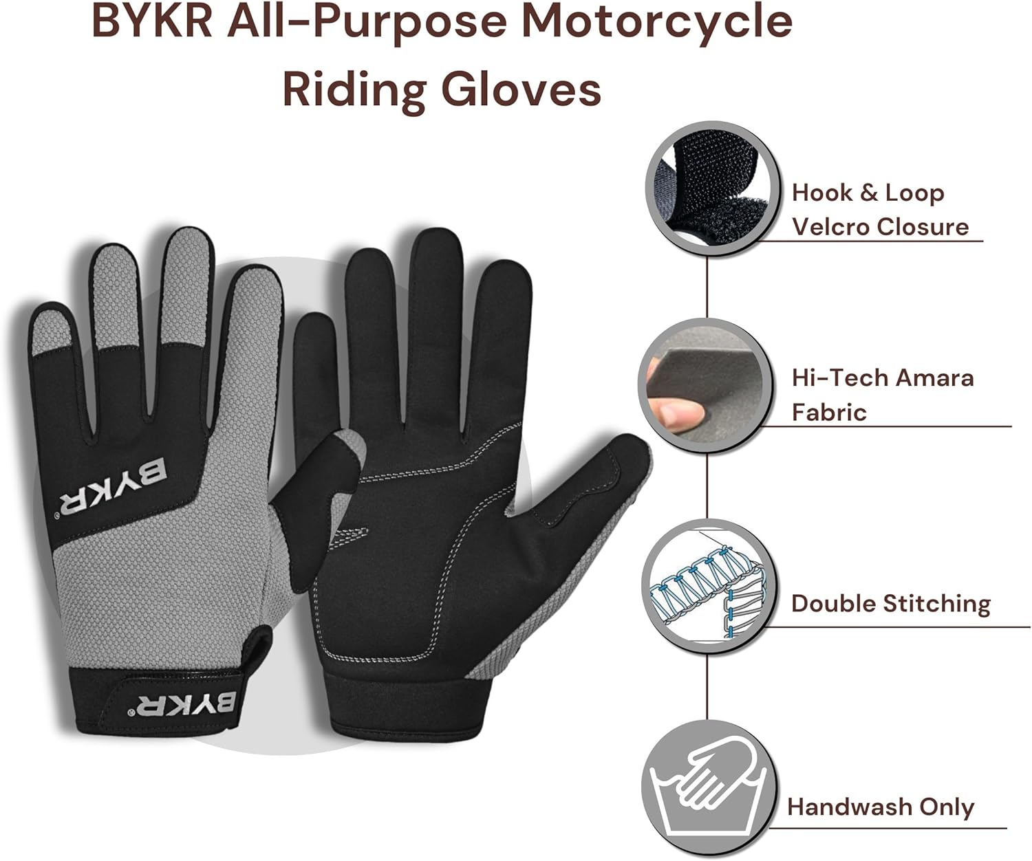 BYKR All-Weather Motorcycle Gloves for Men & Women – Protection for Dirt Bike, BMX, MX, and ATV Riding