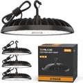 4 Pack Led High Bay Light 250W, 37500 lm High Bay Led Shop Lights 5000K with US Plug, Commercial Light Fixture for Workshop, Garage, Warehouse