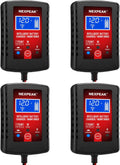 [4-Pack]1.75-Amp Car Battery Charger, 6V and 12V Smart Fully Automatic Battery Charger Maintainer, Trickle Charger, Battery Desulfator for Car, Lawn Mower, Motorcycle, Boat, Marine Lead Acid Batteries