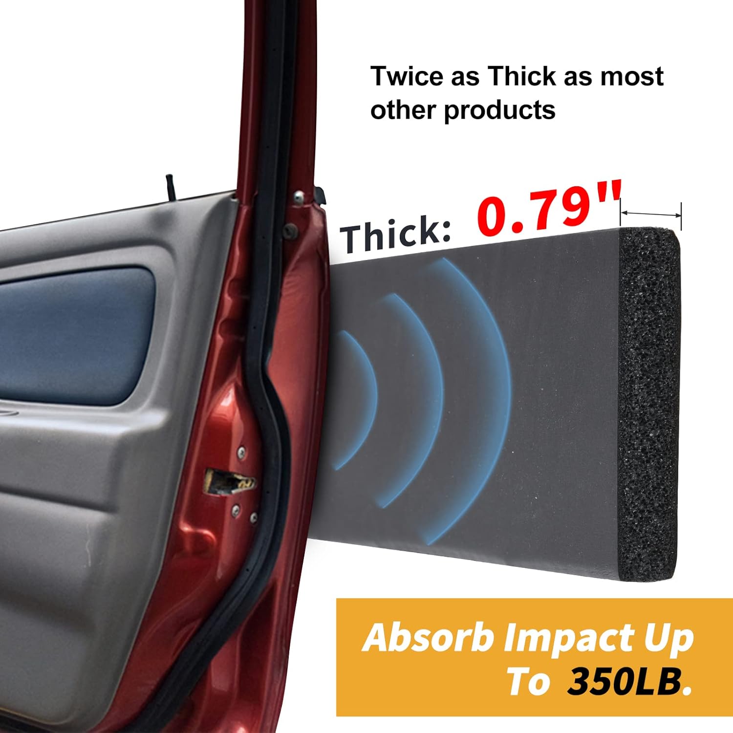 Garage Wall Protector, 2 Pack Garage Car Door Protector Bumper Guard for Car Doors Anti-Collision Waterproof Inflaming Ultra Self Adhesive EVA Foam for Warehouse (16-17/32" x 5-29/32" x .79)