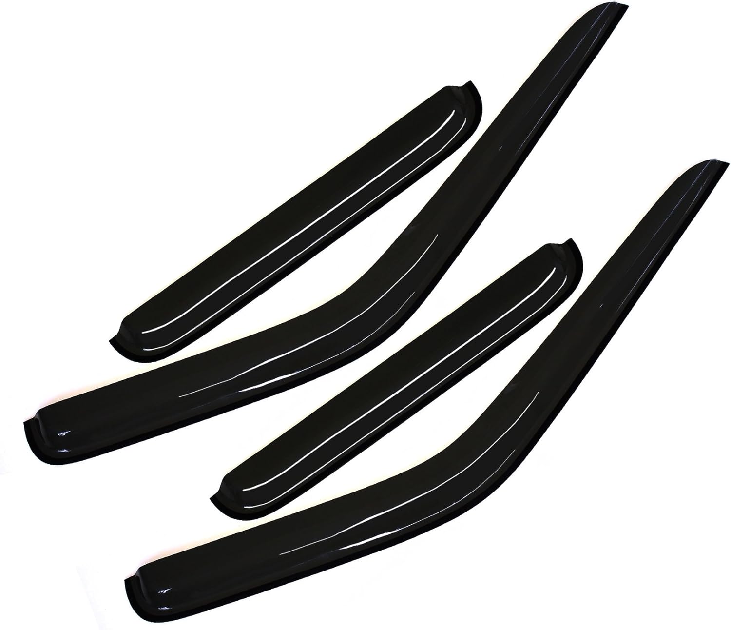 Wind Deflector Compatible with 2000-2004 Nissan Frontier Crew Cab 4 Full Size Doors Smoke Sun/Rain Guard Window Visors 94627