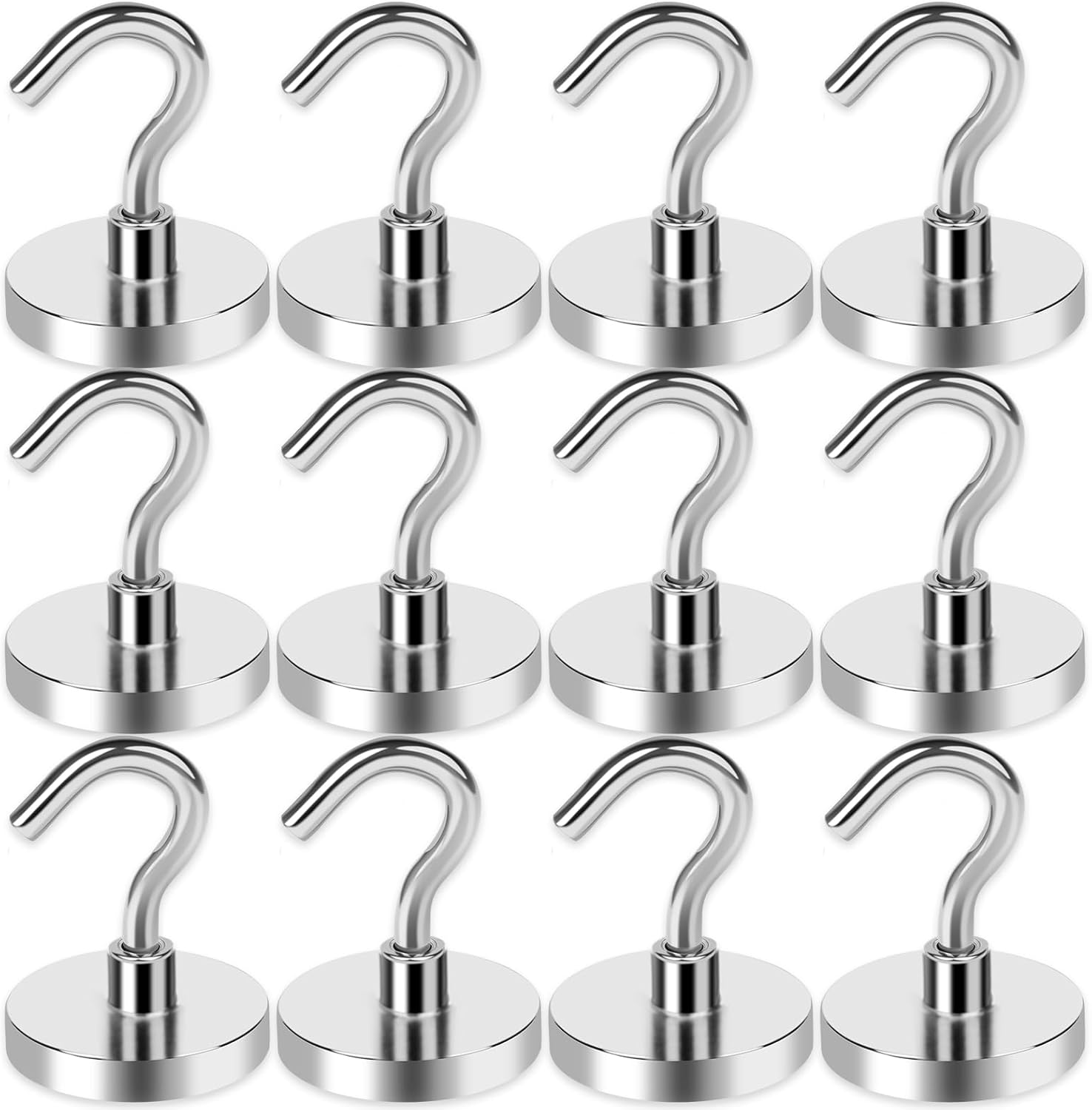 LOVIMAG Magnetic Hooks for Cruise Cabins, 80LBS Magnet Hooks Heavy Duty for Home Accessories, Classroom Must Haves, Magnetic Hook for Metal Door, Magnets with Hook for Hanging-12 Pcs