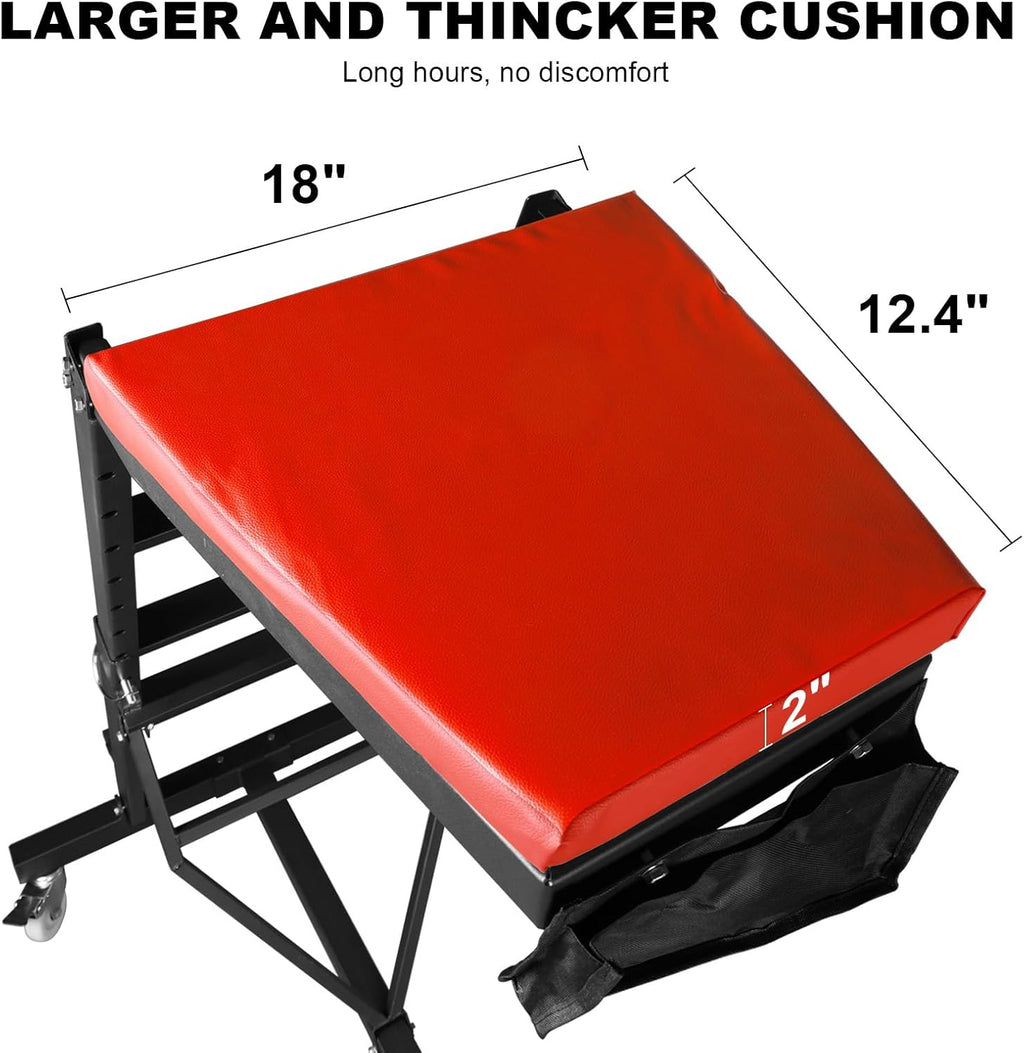 Topside Creeper for Trucks, 48"-64" Engine Creeper, 400 LBS Capacity High Top Creeper, 4 Swivel Caster Wheels,Heavy Duty Foldable Creeper for Home Garage,Auto Repair and Maintaince