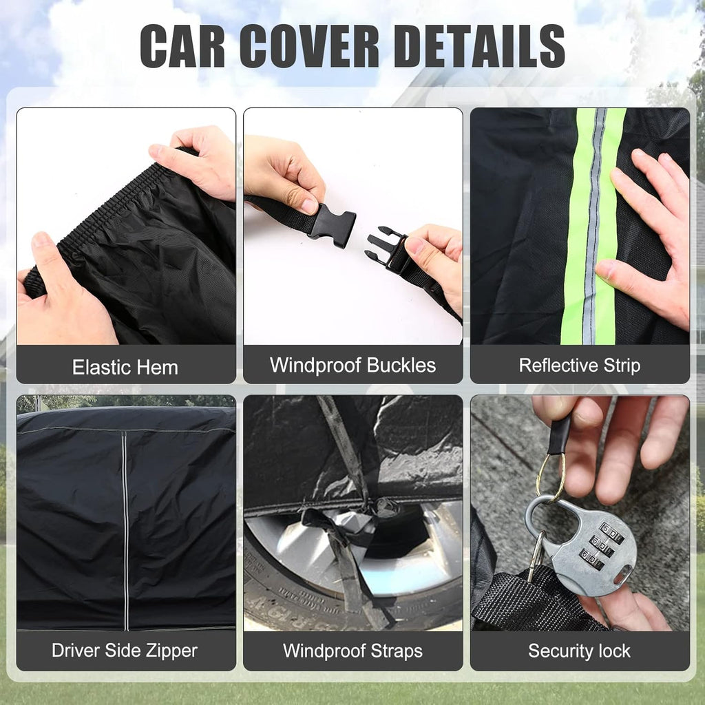 Waterproof Car Cover Compatible with Chevrolet Cruze L/LS/LT/Premier 2008-2025, 6 Layers All Weather Car Covers with Zipper Door for Snow Rain Dust Hail Protection