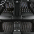 Add Personal Touch to Your Vehicle with IMEISH Customizable Logo Text Car Mats for 99% of vehiclesPads Protection Non-Slip Leather Floor Liners (Black Rice)