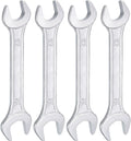 HARFINGTON 5pcs Double Open End Wrench 13mm x 15mm Metric 15 Degree Offset Angle Small Flat Head Wrench Galvanizing Open Ended Spanner for Automotive Repair Furniture Assembly