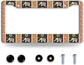 Tribal Elephant License Plate Frame Boho Animal License Plate Frames Funny Auto Accessories Bracket Stainless Steel License Plate Holder 6x12 Inch