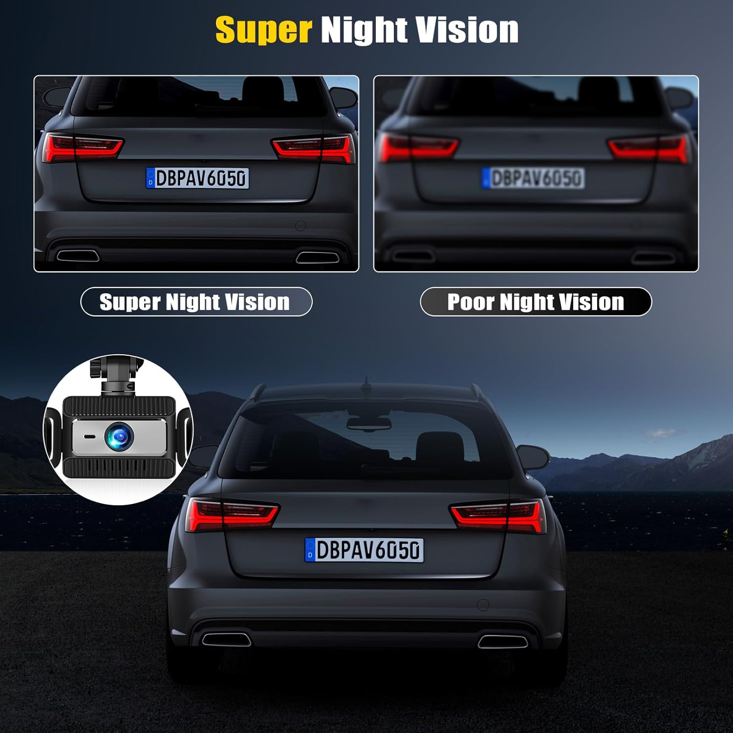 4 Channel Dash Cam Front and Rear Inside Left Right,2.4 Inch 1080P Dash Camera for Cars Car Camera with IR Night Vision,Loop Recording,G-Sensor,Parking Assistance,24H Parking Monitor