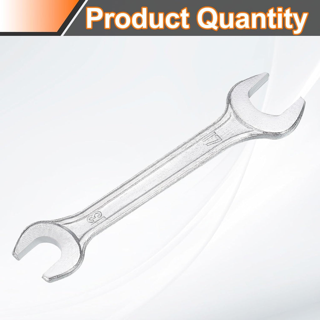 HARFINGTON Double Open End Wrench 13mm x 17mm Metric 15 Degree Offset Angle Small Flat Head Wrench Galvanizing Open Ended Spanner for Automotive Repair Furniture Assembly