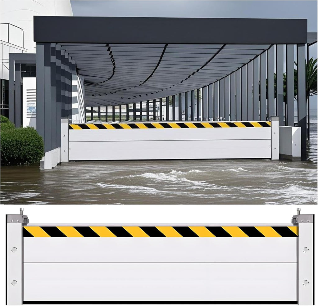 Flood Barriers for Home Exterior - Aluminum Alloy Outdoor Easy Flood Barrier Garage Doors Water Barriers for Flooding,H7.9 Inch/L17.5FT