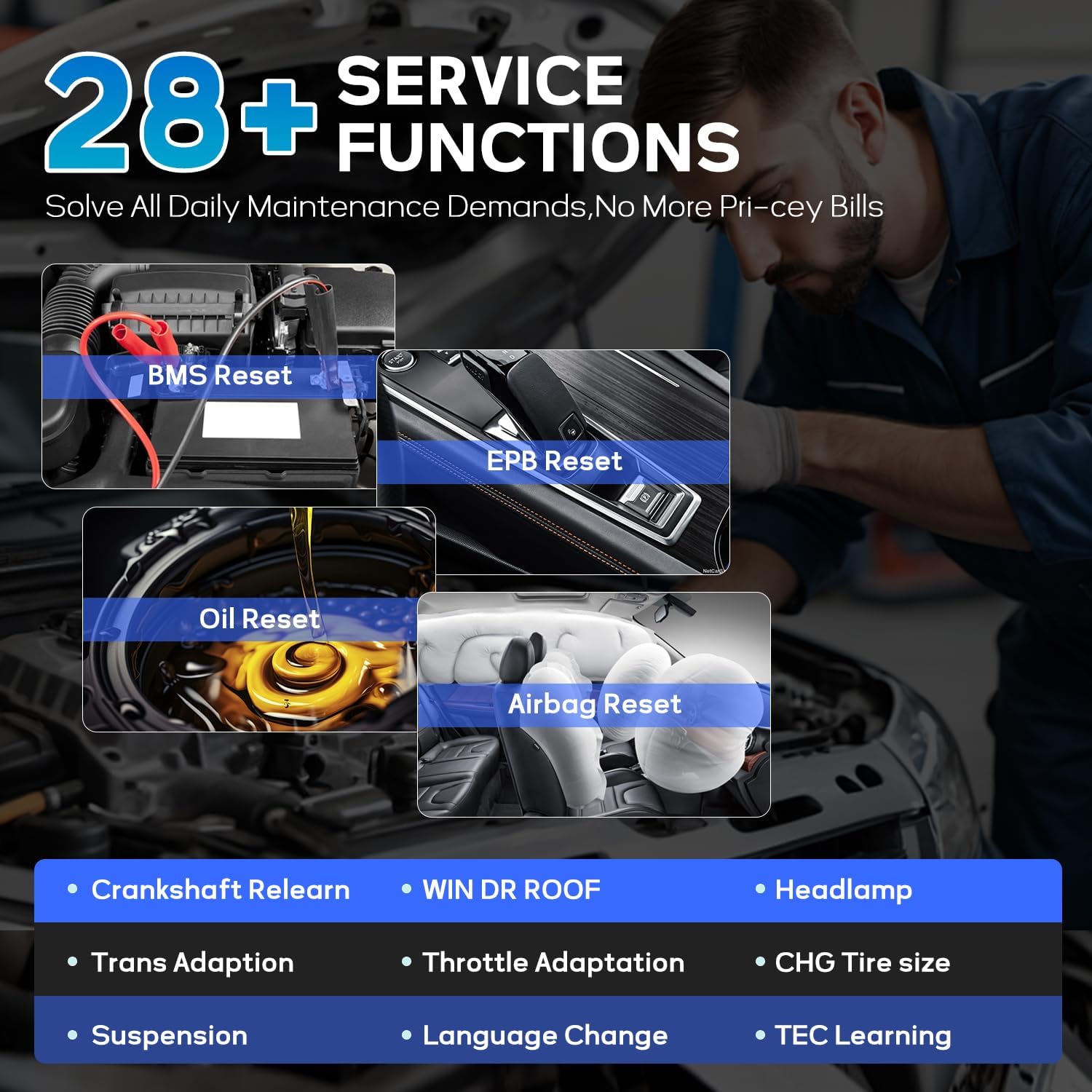 Autel MaxiCOM MK808Z-BT Diagnostic Scanner - Bidirectional Scan Tool Work as MK900BT, Up of MK808S MX808S MK808Z, 28+ Services, Works w/ BT506/MV108S, Android 11, 150+ Brands, FCA