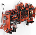 Power Tool Organizer with Charging Station Wall Mount, 3 Layer Expanded Heavy Duty Garage Organization, 48.8 Inch Length Garage Tool Storage, 4 Drill Slot, 16" Standard Hole, Red