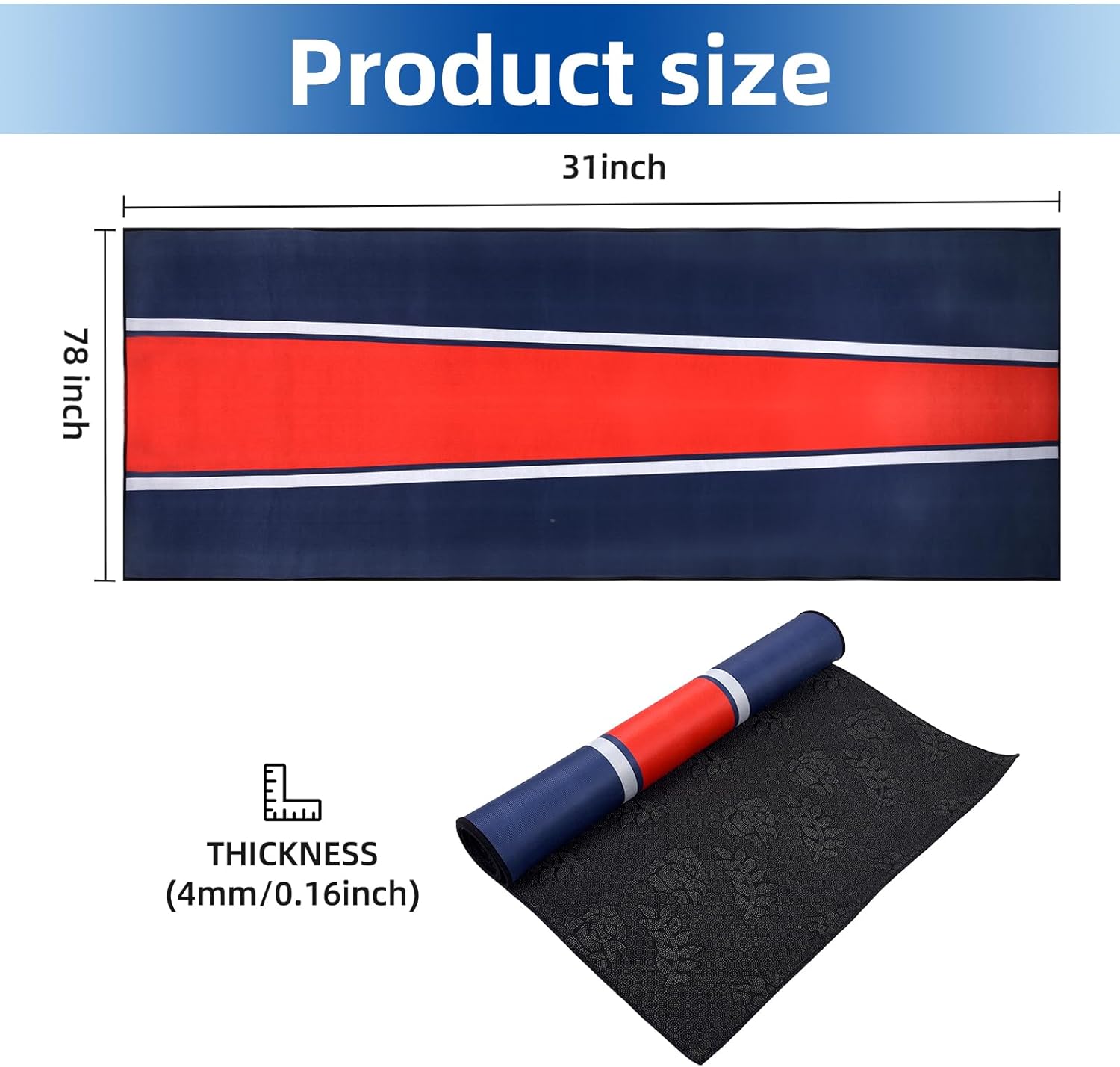 Motorcycle Mat, 78" L x 31" W Motorcycle Garage Mat Waterproof, Non-Slip, Heavy-Duty Surface for Display Decoration, ATVs & Workshop Use – Easy to Clean & Reusable