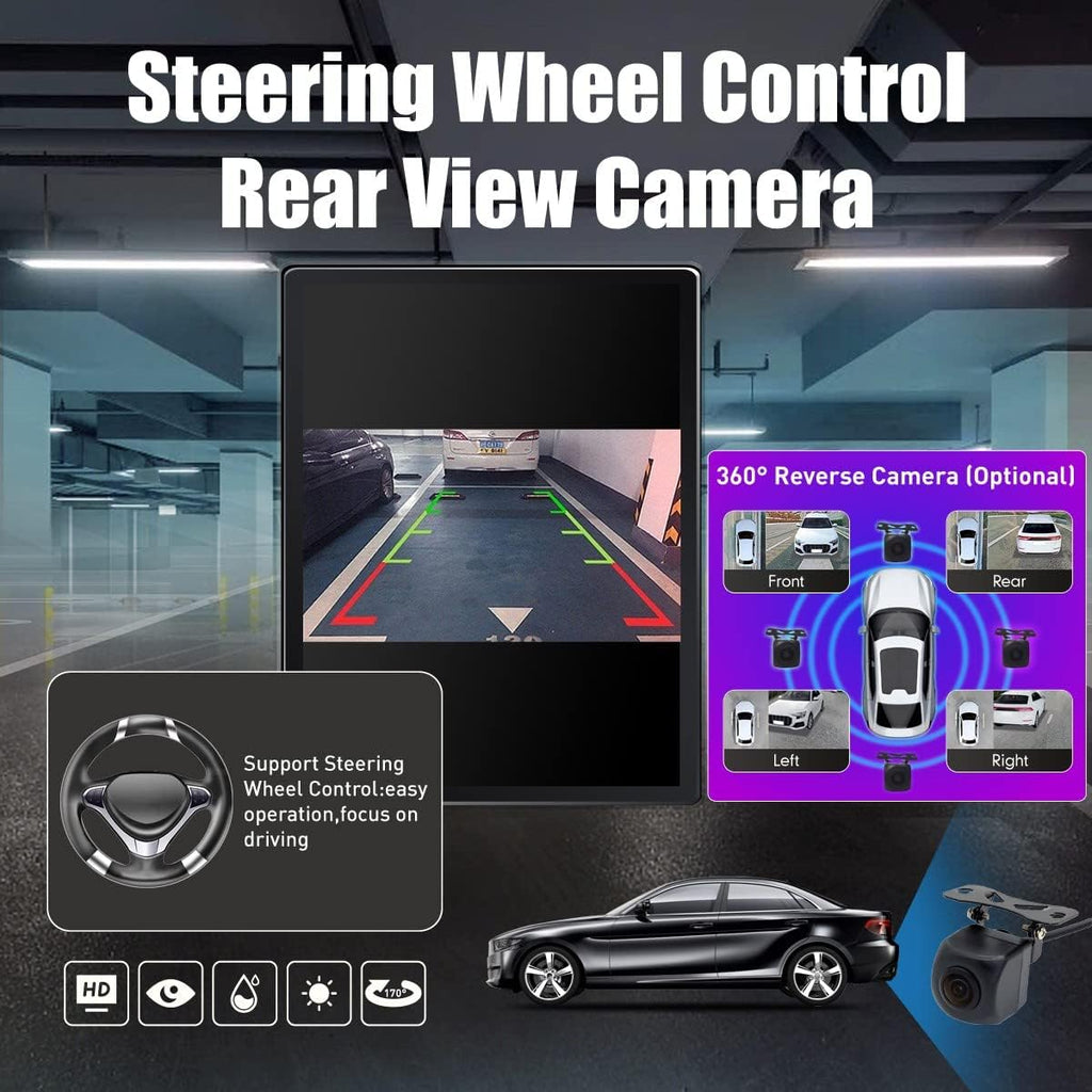 Kunfine Tesla Style Car CarPlay Android Auto Navigation Stereo GPS Radio Reverse Camera 9.7" IPS Touchscreen Headunit Tablet Media Player For Peugeot 301 2013-2022 if Applicable Octa Core 4G+64G Basic