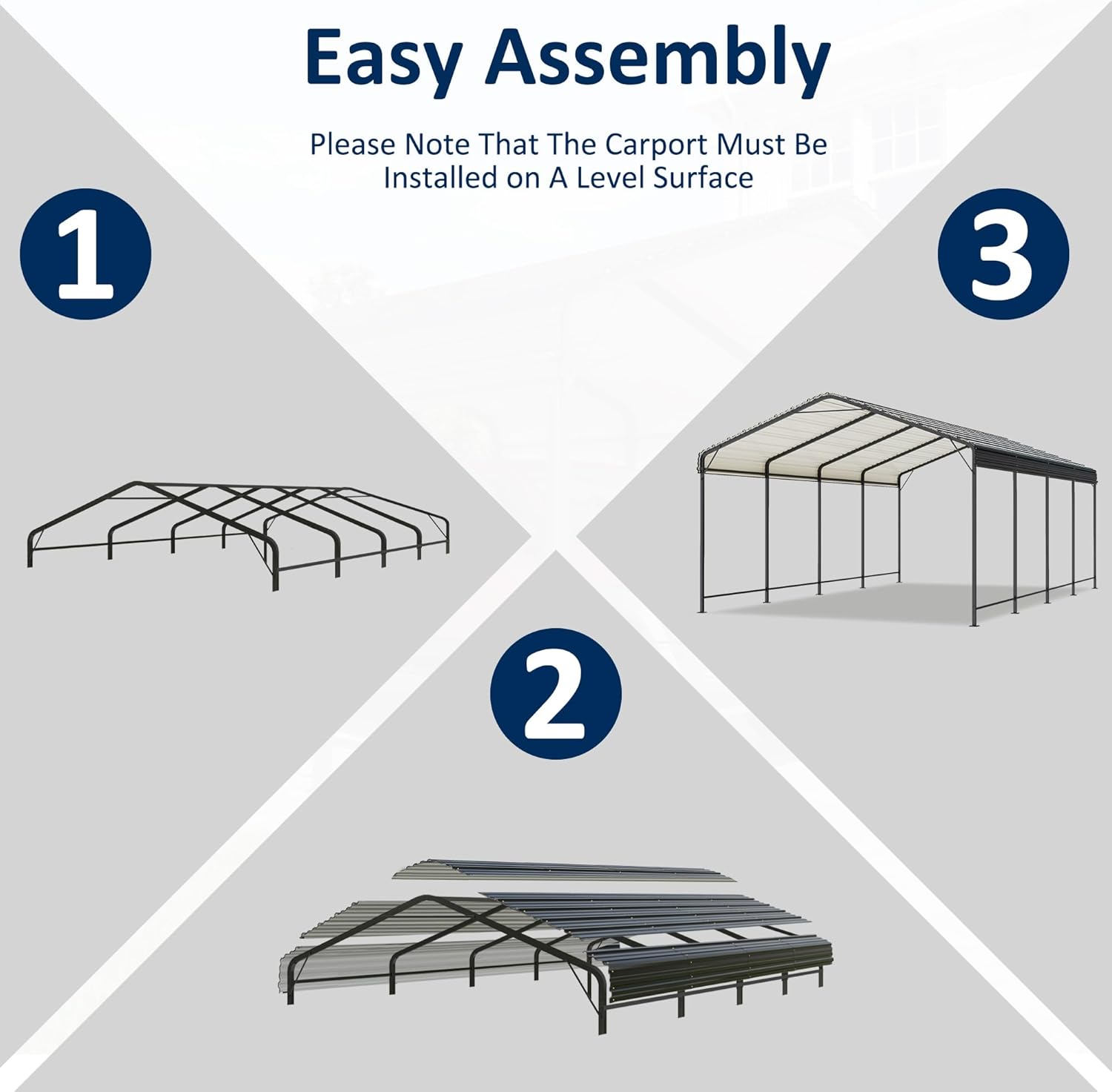 10x15 Metal Carport Carports with Enhanced Base Heavy Duty Garage Outdoor Galvanized Car Shelter for Car, Boats and Truck