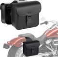 Nomad Leather Motorcycle Saddlebags Quick-Easy Universal Fit Throw Over Saddle Bags Cruiser Biker Side Bags (Black)