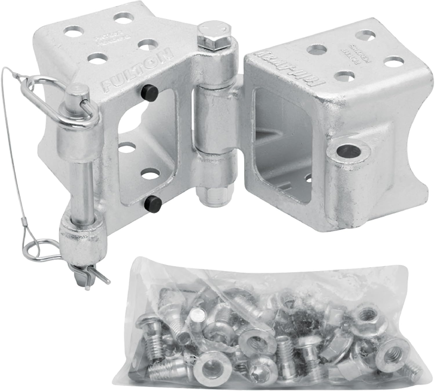 Fulton HDPB340101 Bolt On Folding Trailer Tongue Swing Away Hinge Kit for 3 Inch x 4 Inch Trailer Beams, 7,500 lbs. Capacity, Helps Reduce Trailer Length for Storage