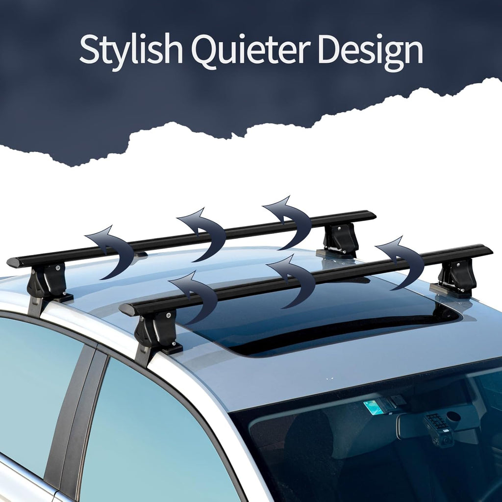 51" Roof Rack Cross Bars,Adjustable Universal Roof Rack,Aluminum Locking Crossbars Fit for Car SUV Without Any Types of Side Rails