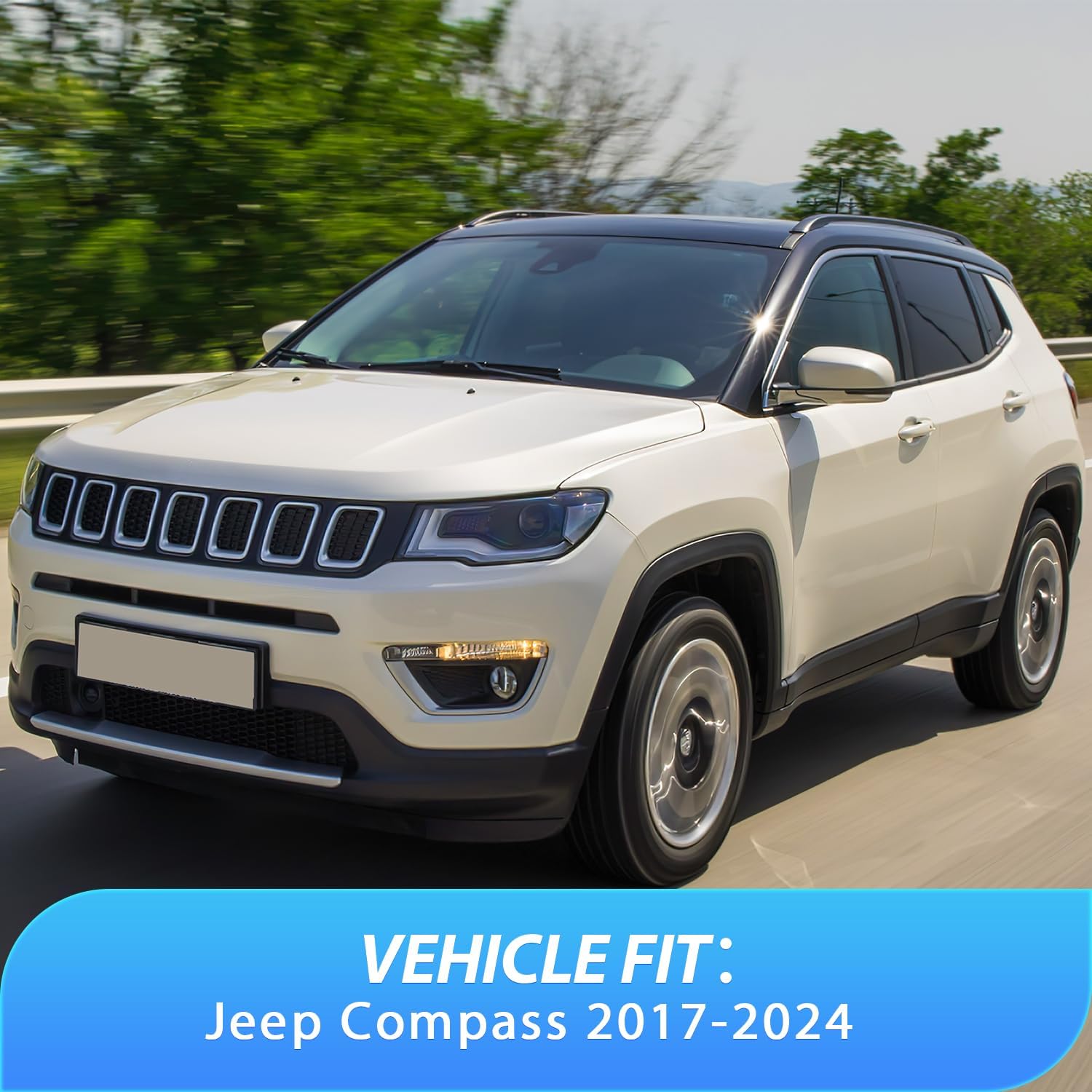 Nilight Vent Window Visors for Jeep Compass 2017 2018 2019 2020 2021 2022 2023 2024, in-Channel Rain Guards, Original Window Deflectors-4PCS
