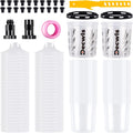 Disposable Paint Cup System 20 Ounce (600ml) Kit - 50 Pack Paint Cups with Lids, 2 Hard Cup with Retainer Ring, 20 Plugs, 2 Cup Adapter, PTFE Tape, Paint Stirrer for Automotive Paint Gun