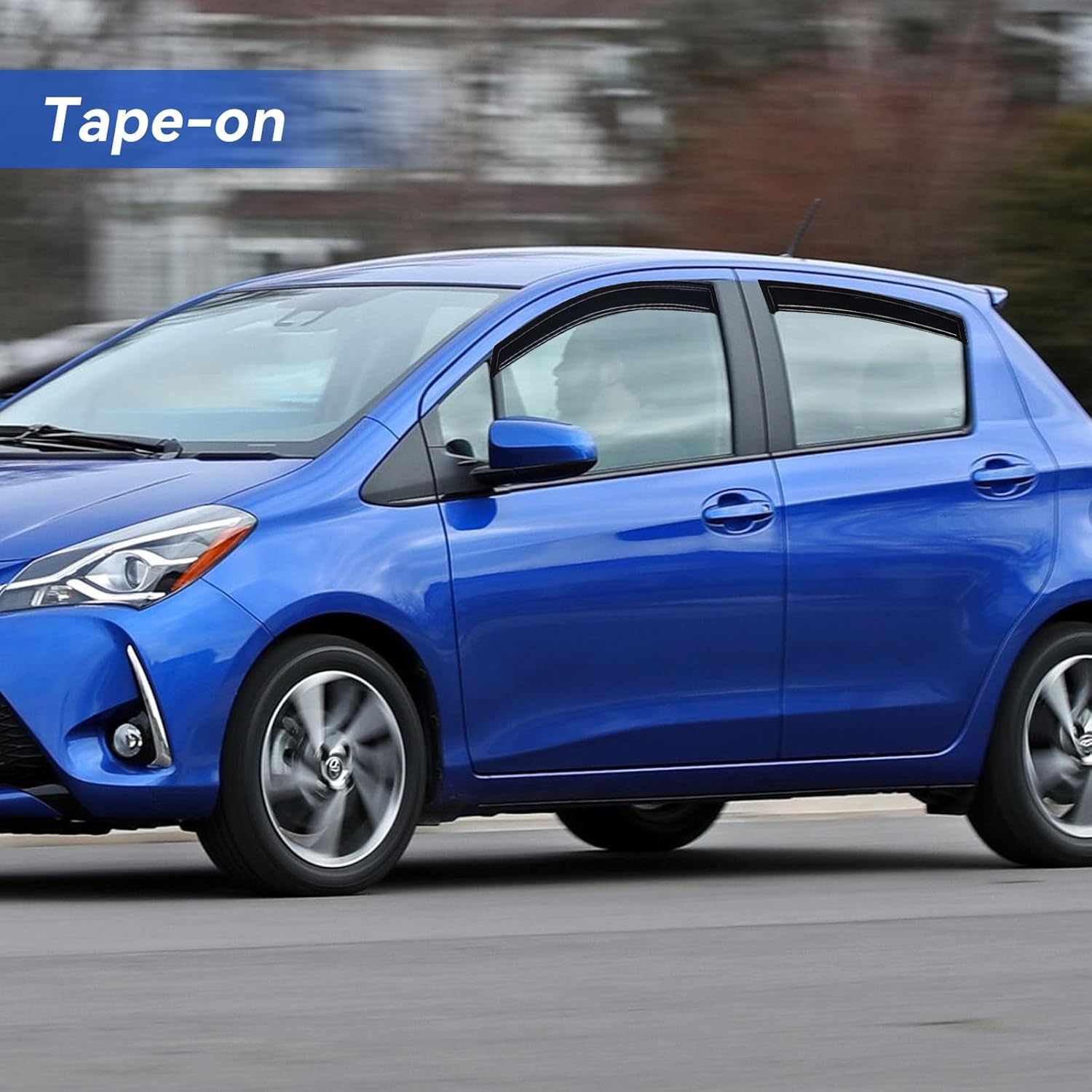 Window Visors Rain Guards for 2012-2018 Toyota Yaris Hatchback, Out-Channel Window Vent Wind Deflectors Visors Shades for 12-18 Toyota Yaris