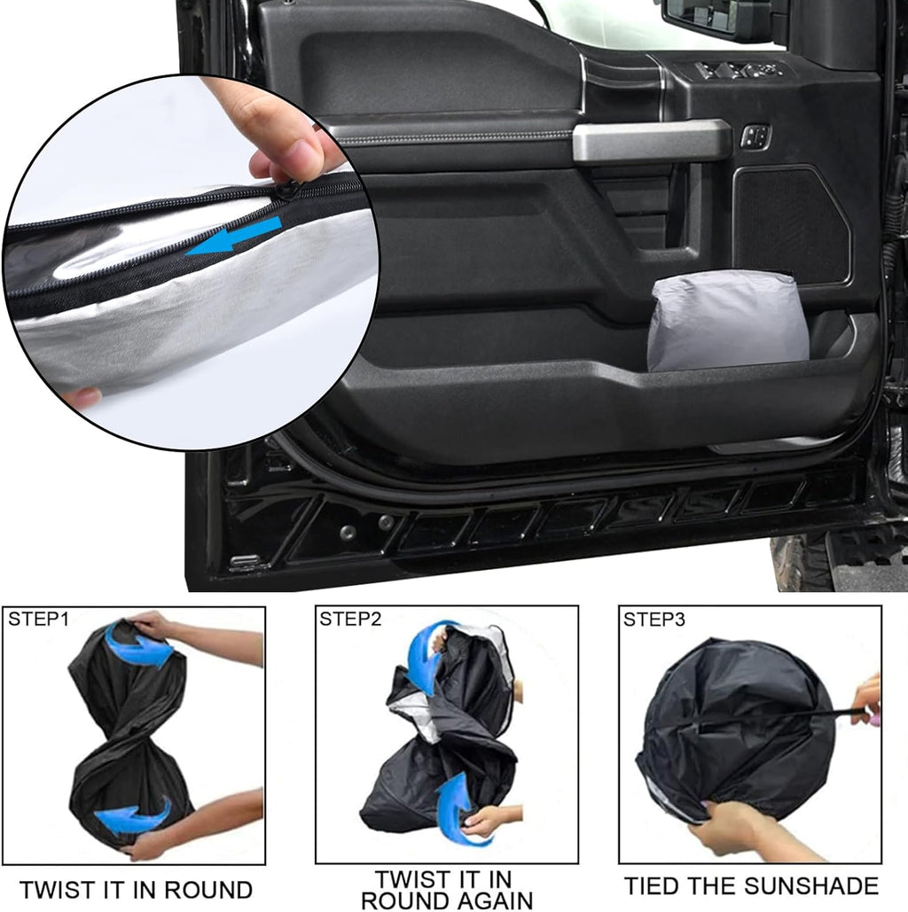 Front Windshield Sunshade fit for F150 2015-2020 UV Ray Reflector Foldable Car Shade Automotive Windshield Sunshades Ford F150 Accessories Windshield Sun Shade |Keeps Your Vehicle Cool|