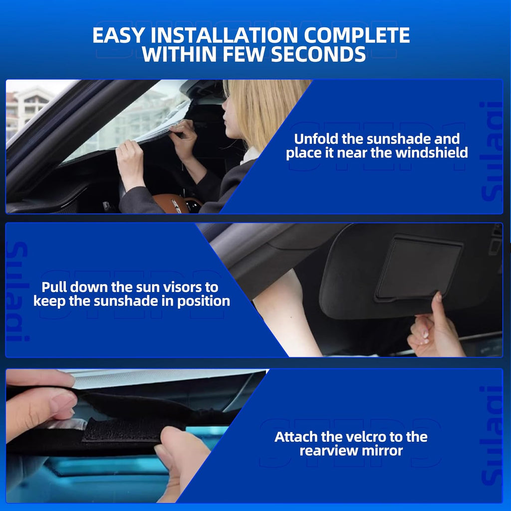 Windshield Sun Shade for Volkswagen VW Atlas 2018-2025 Foldable Sunshade Custom Fit Front Window Car Interior Accessories Protector Blocks UV Rays