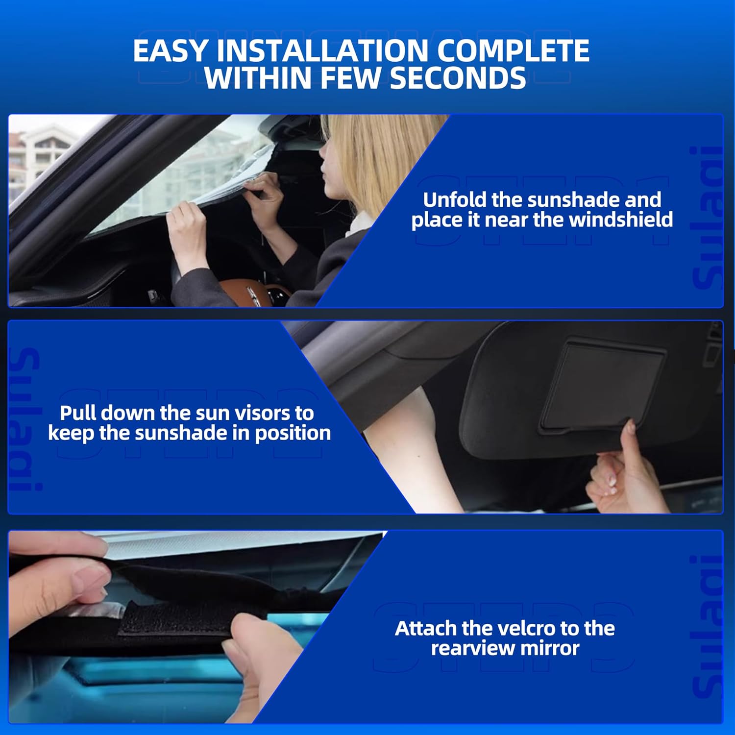 Windshield Sun Shade for Toyo-ta Prius 2010-2015 (NOT for Prius C or Prius V) Foldable Sunshade Custom Fit Front Window Car Interior Accessories Protector Blocks UV Rays